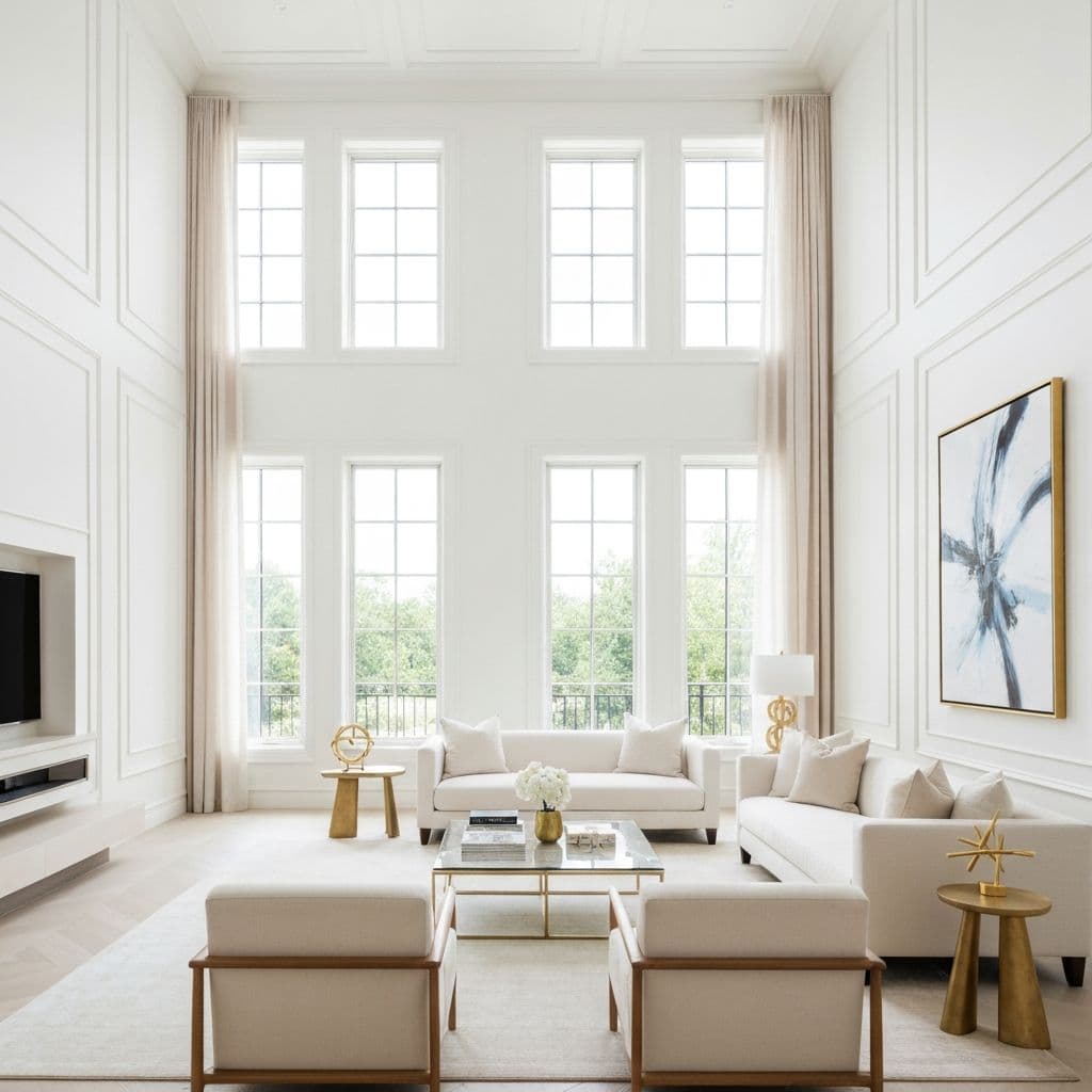 Freshly decorated modern London living room